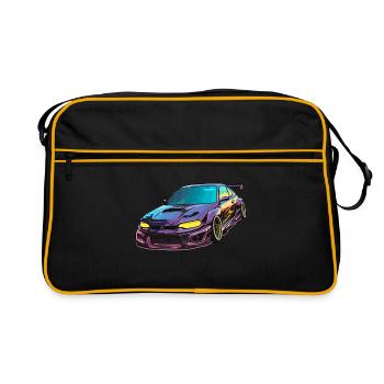 Auto - Illustration - Retro Tasche - Schwarz/Gold - Vorne
