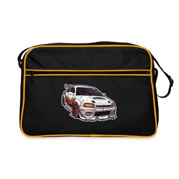 Auto - Illustration - Retro Tasche - Schwarz/Gold - Vorne
