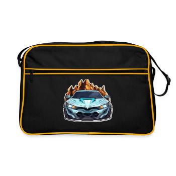 Auto - Illustration - Retro Tasche - Schwarz/Gold - Vorne