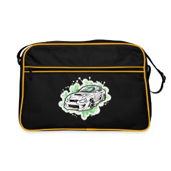 Auto - Illustration - Retro Tasche - Schwarz/Gold - Vorne