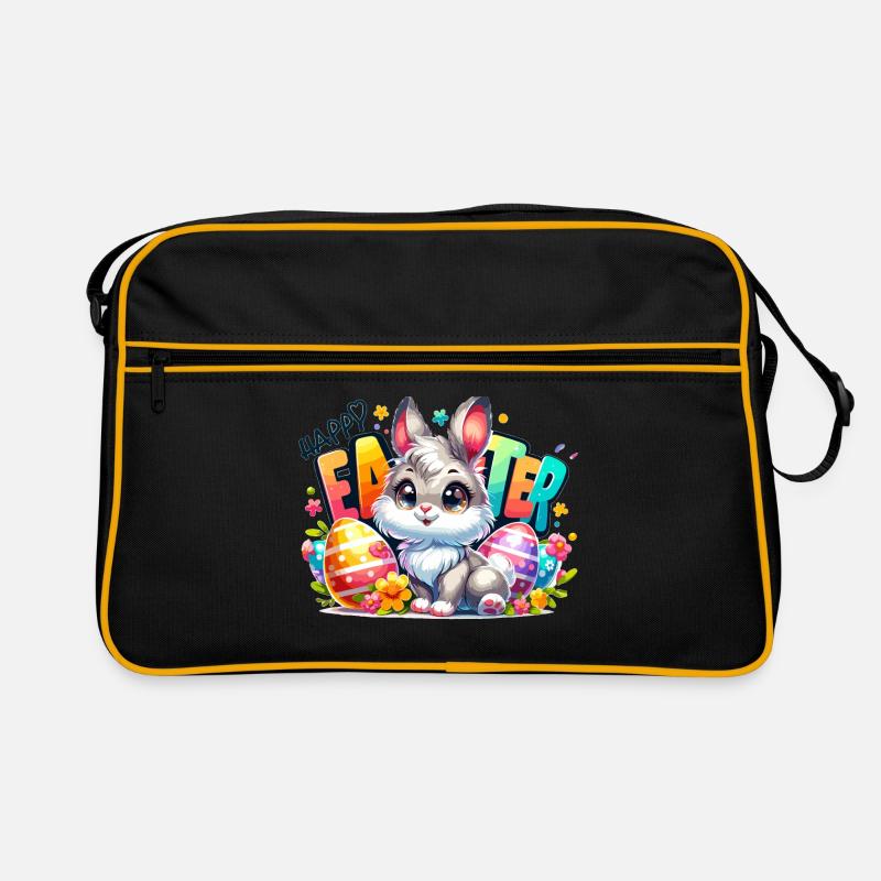 Happy Easter - Easter Bunny Illustration Retro Bag