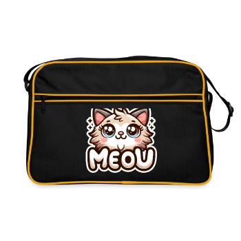 Miaou - Illustration de chat - Sac Retro - noir/or - Devant