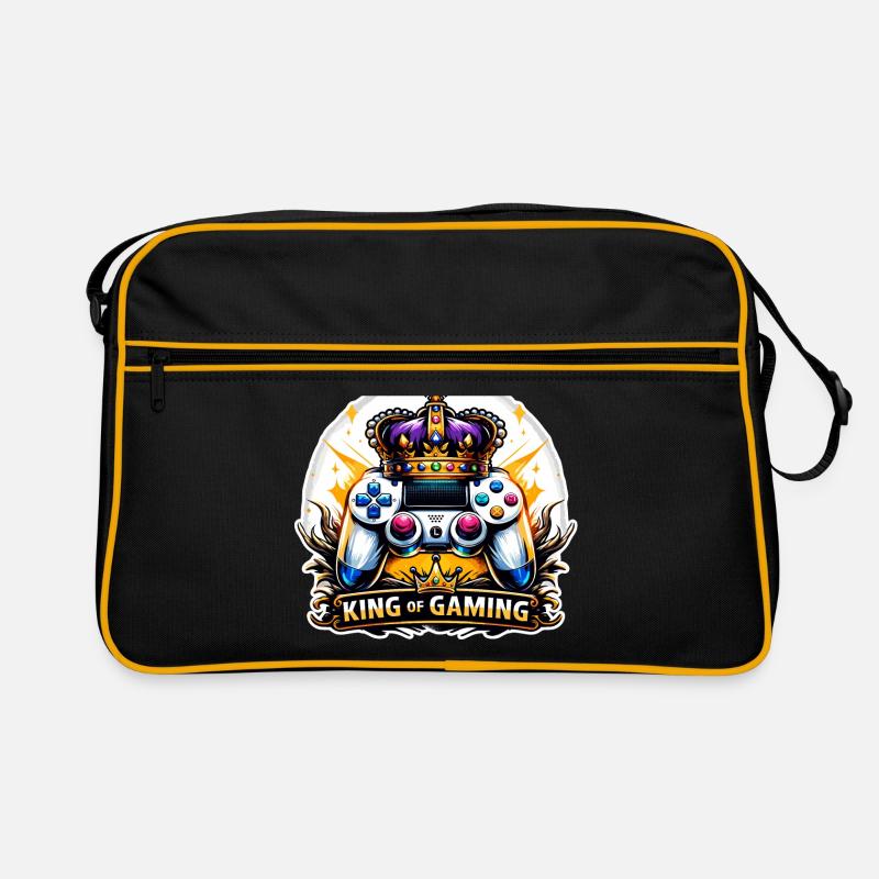 King of Gaming - Controller und Krone Illustration Retro Tasche