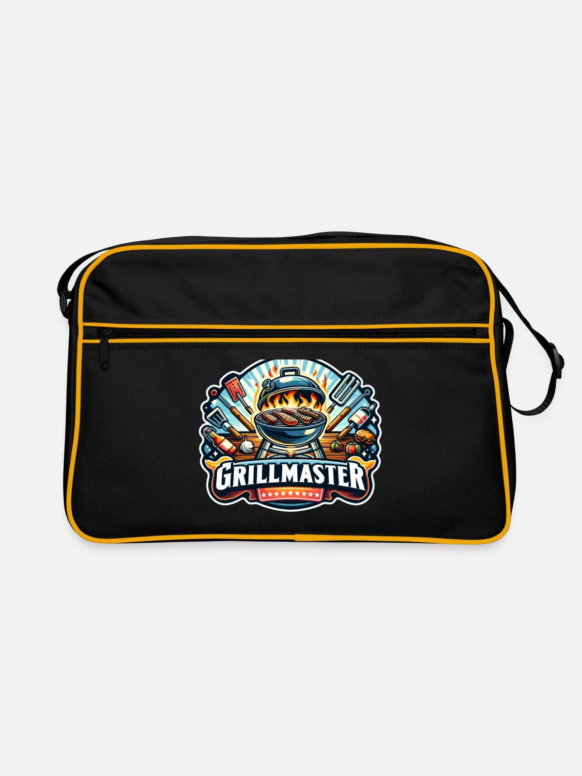 GrillMaster - Grill Illustration - Retro Bag - black/gold - Front