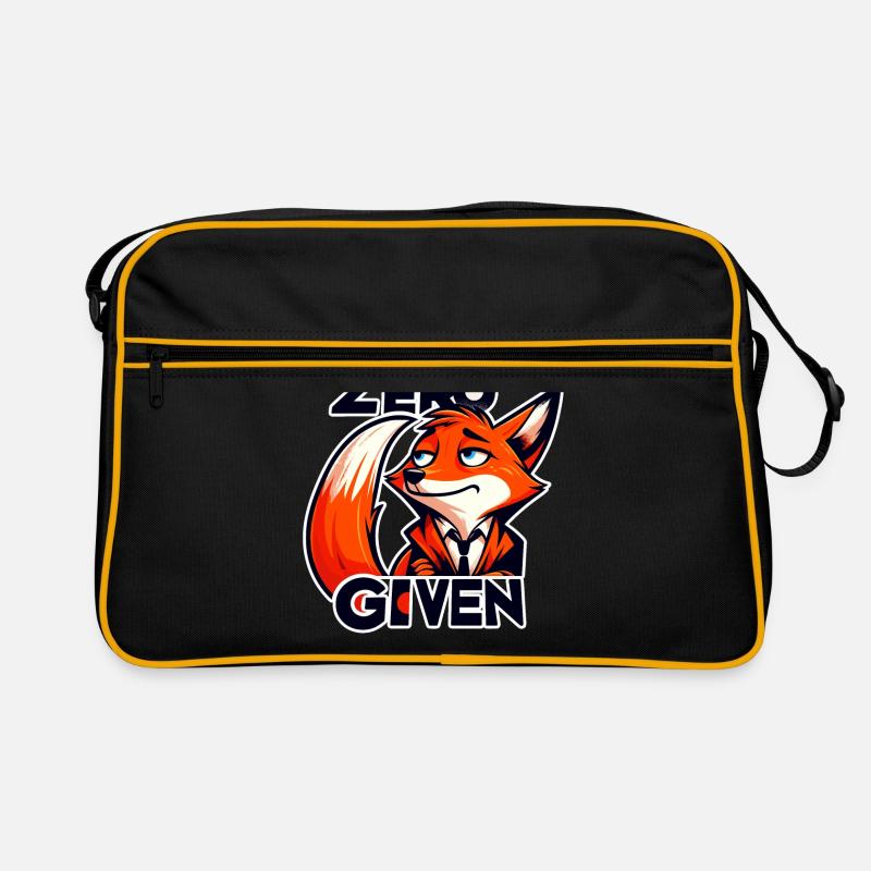 Zero Given - Fuchs Illustration - Retro Tasche - Schwarz/Gold