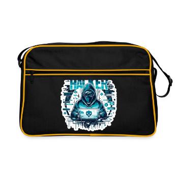 Hacker - Illustration - Retro Bag - black/gold - Front
