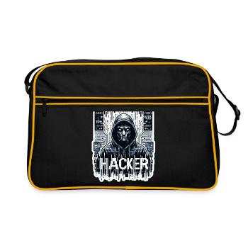 Hacker - Illustration - Retro Bag - black/gold - Front