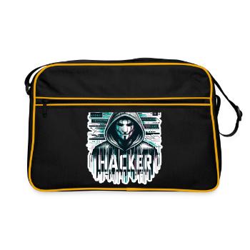Hacker - Illustration - Retro Bag - black/gold - Front