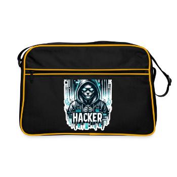 Hacker - Illustration - Retro Bag - black/gold - Front