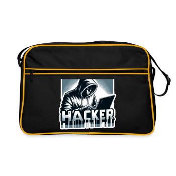 Hacker - Illustration - Sac Retro - noir/or - Devant