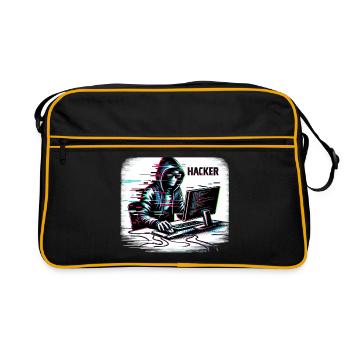 Hacker - Illustration - Sac Retro - noir/or - Devant