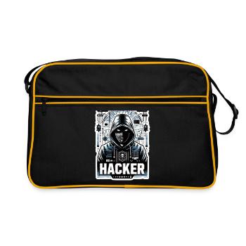 Hacker - Illustration - Retro Bag - black/gold - Front