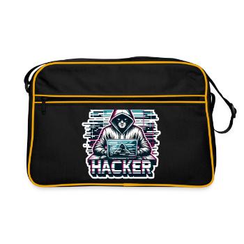 Hacker - Illustration - Retro Bag - black/gold - Front
