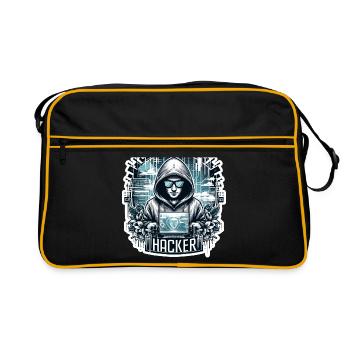 Hacker - Illustration - Sac Retro - noir/or - Devant