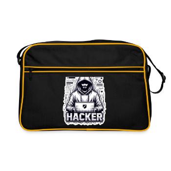 Hacker - Illustration - Retro Bag - black/gold - Front