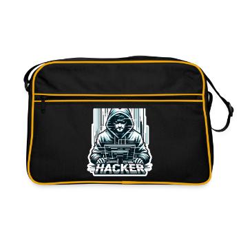 Hacker - Illustration - Sac Retro - noir/or - Devant