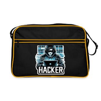 Hacker - Illustration - Retro Bag - black/gold - Front