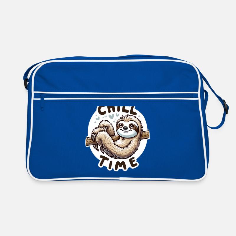 Chill Time - Faultier Illustration Retro Tasche