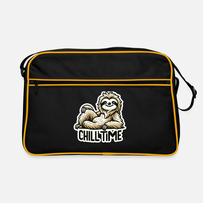 Chill Time - Faultier Illustration Retro Tasche
