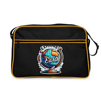 Explorez la Terre - Illustration de la Terre - Sac Retro - noir/or - Devant