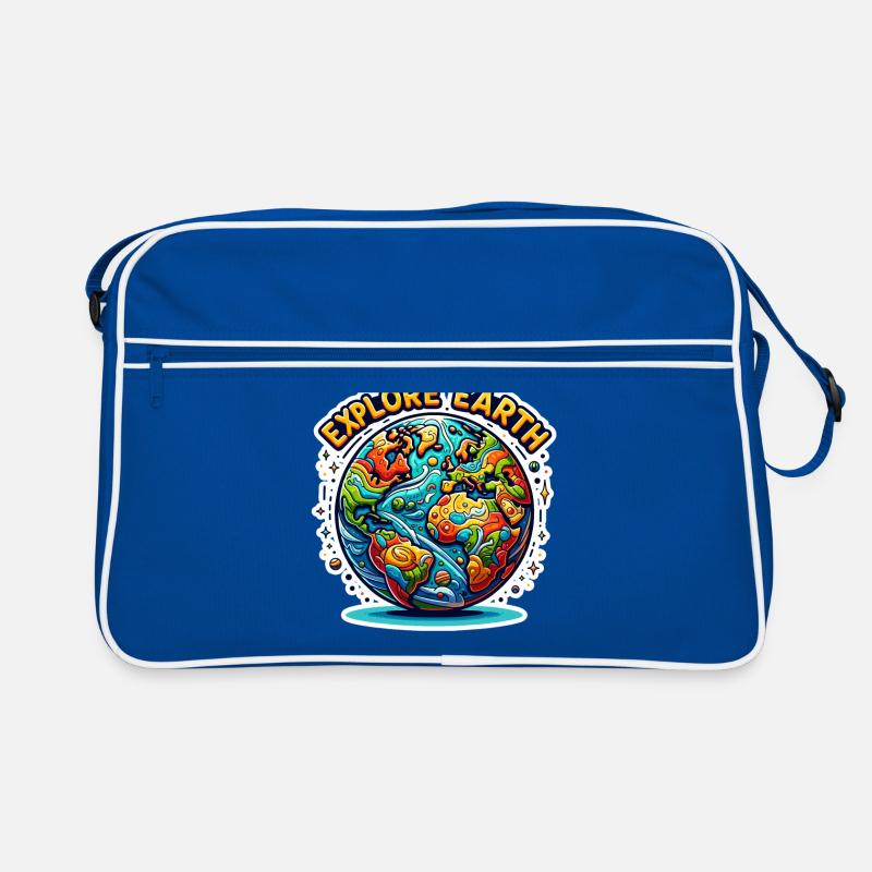Explore Earth - Erde Illustration Retro Tasche