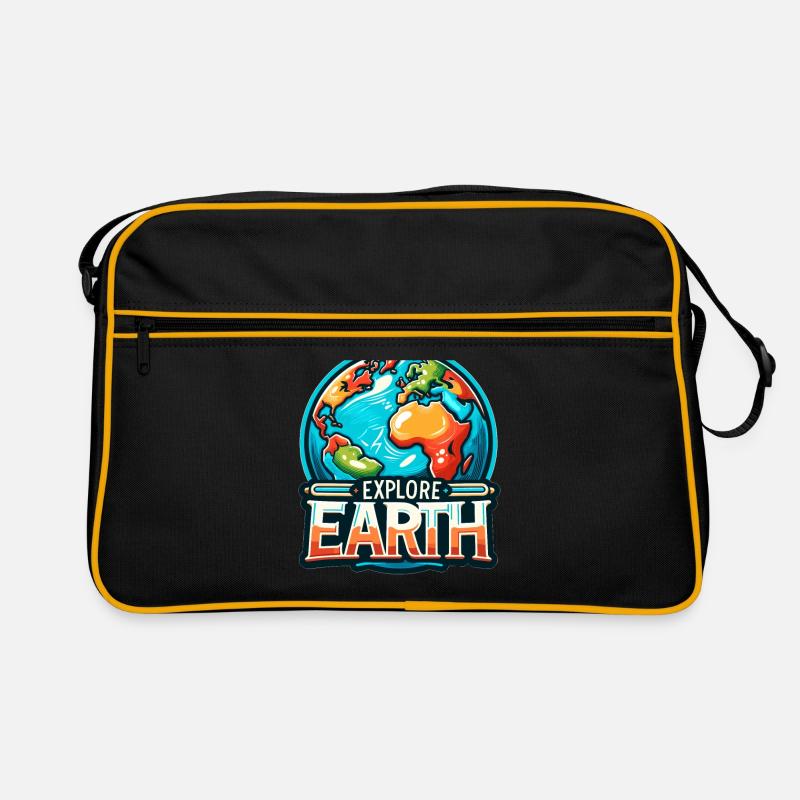 Explore Earth - Erde Illustration Retro Tasche