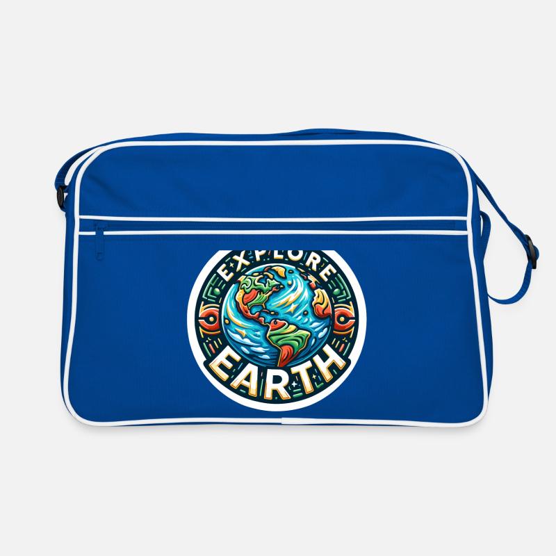Explore Earth - Erde Illustration Retro Tasche