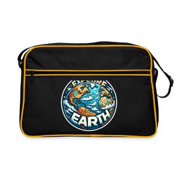 Explorez la Terre - Illustration de la Terre - Sac Retro - noir/or - Devant