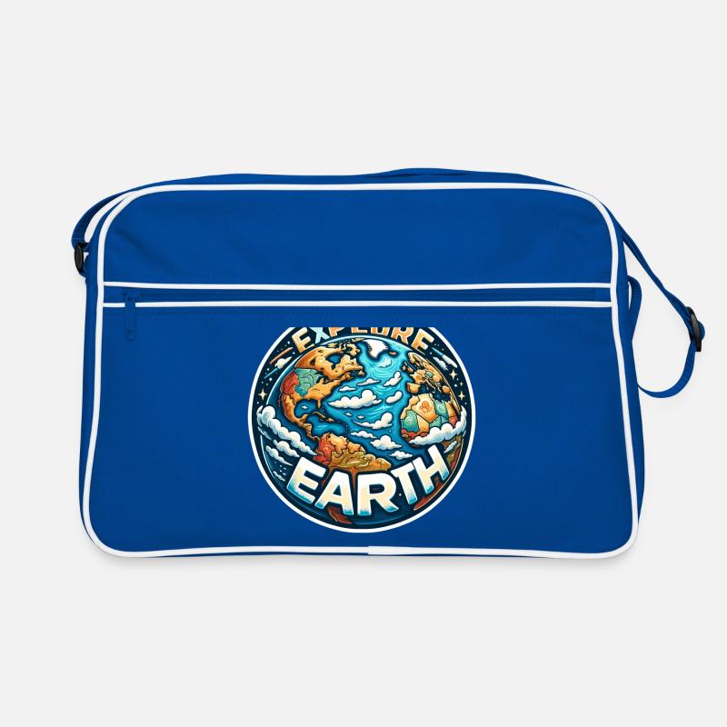 Explore Earth - Erde Illustration Retro Tasche