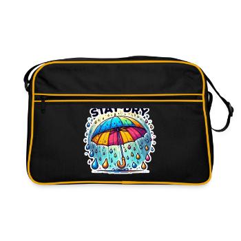 Stay Dry - Umbrella Illustration - Retro Bag - black/gold - Front