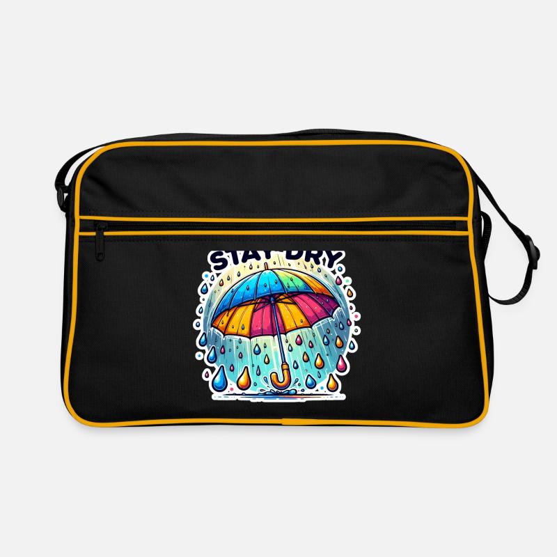 Stay Dry - Regenschirm Illustration Retro Tasche