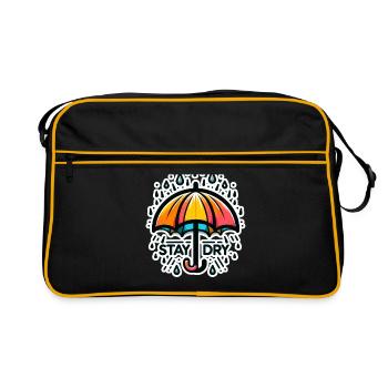 Stay Dry - Umbrella Illustration - Retro Bag - black/gold - Front