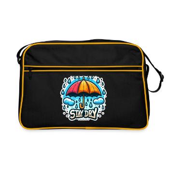 Stay Dry - Umbrella Illustration - Retro Bag - black/gold - Front