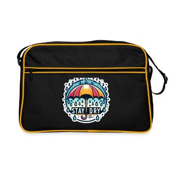 Stay Dry - Umbrella Illustration - Retro Bag - black/gold - Front