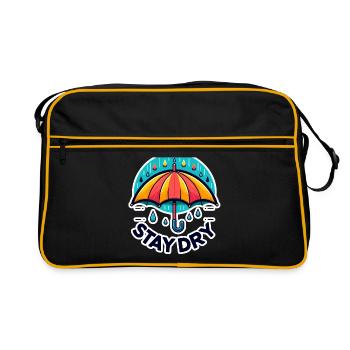Stay Dry - Umbrella Illustration - Retro Bag - black/gold - Front