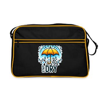 Stay Dry - Umbrella Illustration - Retro Bag - black/gold - Front