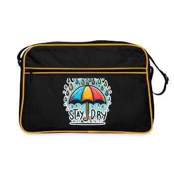 Stay Dry - Umbrella Illustration - Retro Bag - black/gold - Front