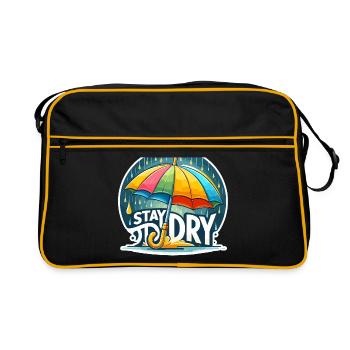 Stay Dry - Umbrella Illustration - Retro Bag - black/gold - Front