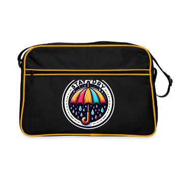 Stay Dry - Umbrella Illustration - Retro Bag - black/gold - Front