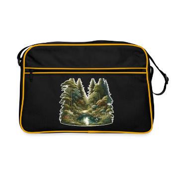 Paysage - Illustration - Sac Retro - noir/or - Devant