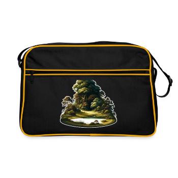 Paysage - Illustration - Sac Retro - noir/or - Devant