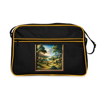 Paysage - Illustration - Sac Retro - noir/or - Devant