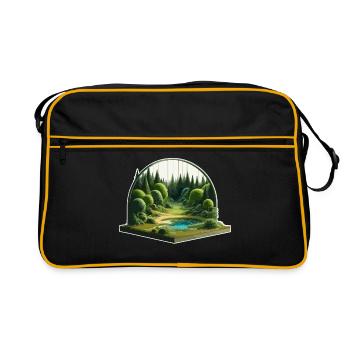 Paysage - Illustration - Sac Retro - noir/or - Devant