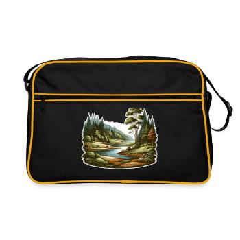Paysage - Illustration - Sac Retro - noir/or - Devant