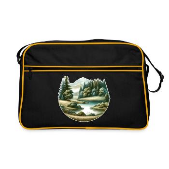 Paysage - Illustration - Sac Retro - noir/or - Devant