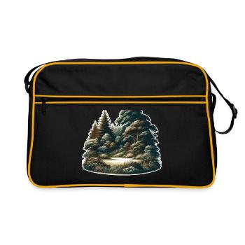 Paysage - Illustration - Sac Retro - noir/or - Devant