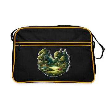 Paysage - Illustration - Sac Retro - noir/or - Devant