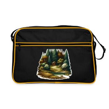 Paysage - Illustration - Sac Retro - noir/or - Devant