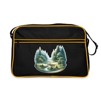 Paysage - Illustration - Sac Retro - noir/or - Devant