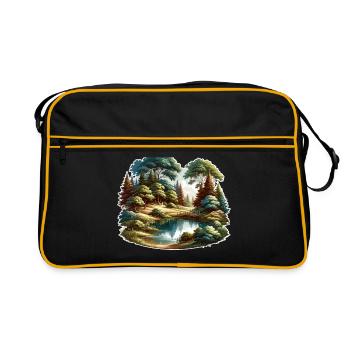 Paysage - Illustration - Sac Retro - noir/or - Devant